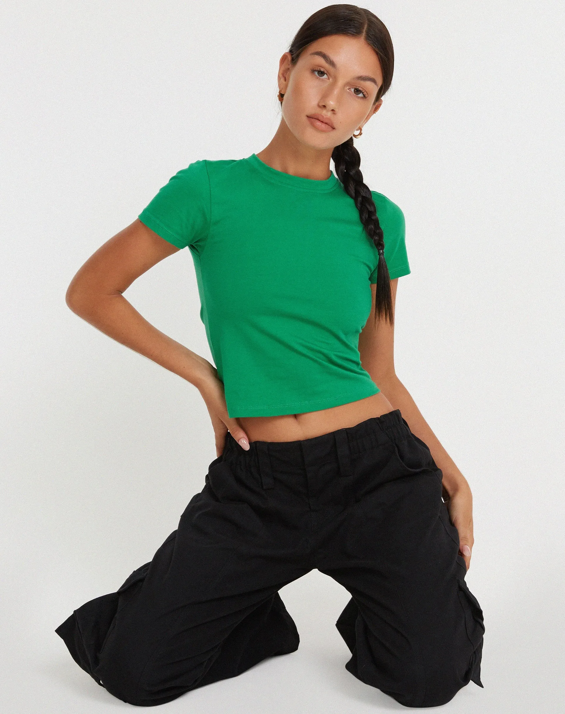 Surtie Crop Top in Bush Green