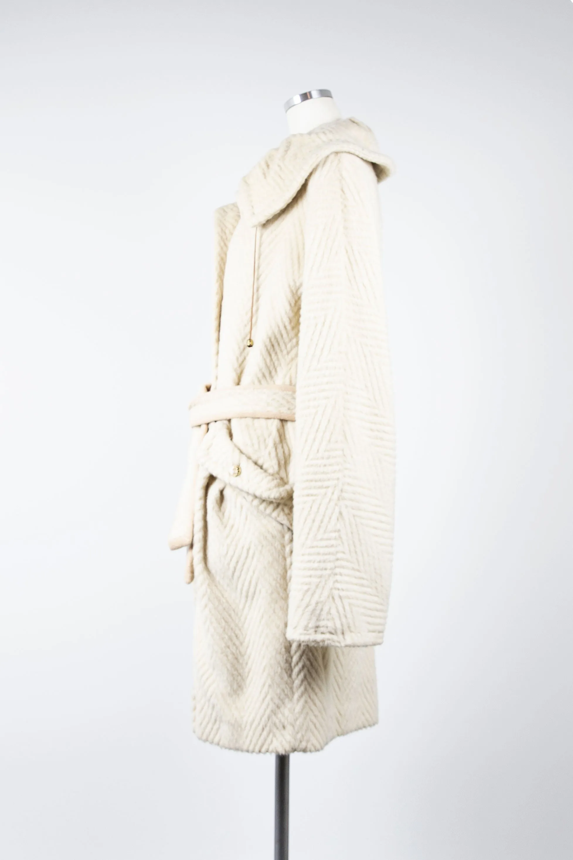 Tae Chevron Wool Coat