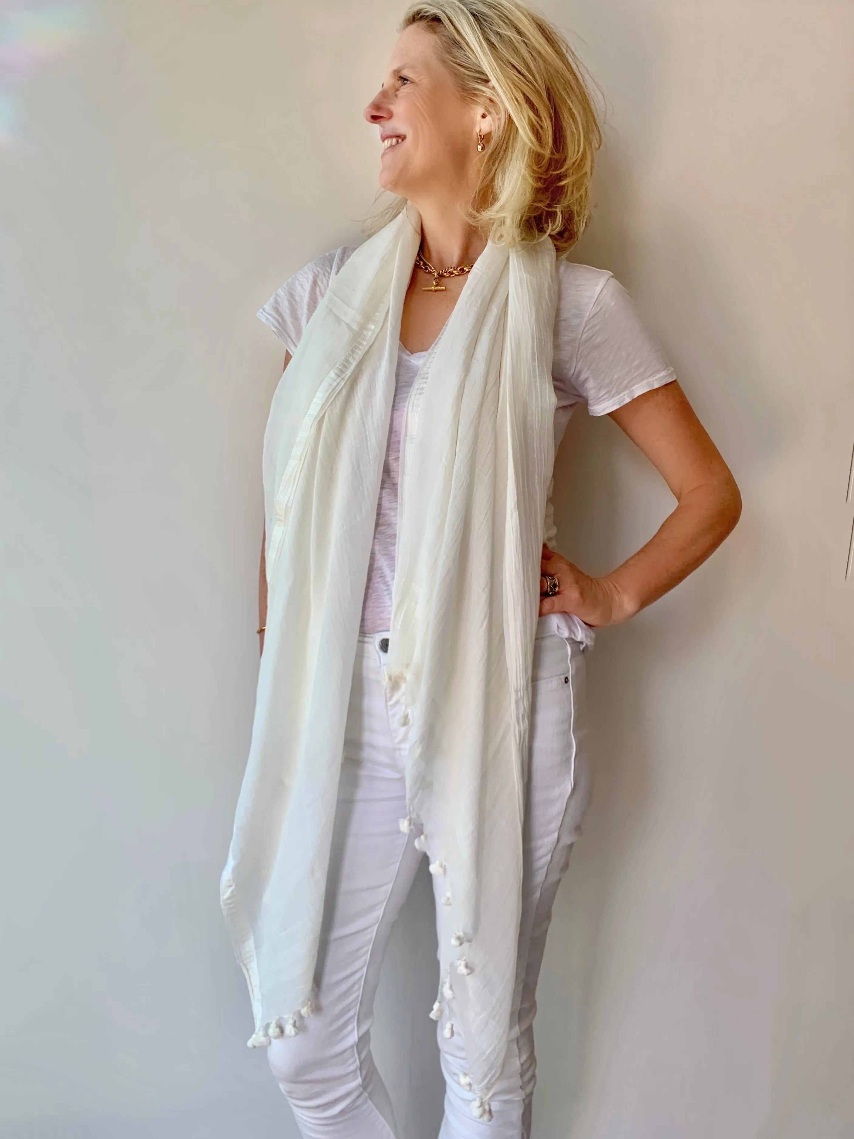 Tassel Scarf | White