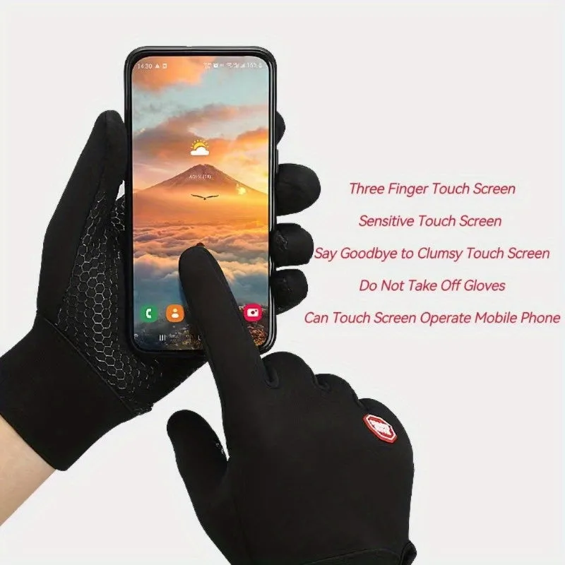 Touchscreen-Compatible Winter Gloves - Windproof, Non-Slip Grip for Cycling & Fishing | Warm & Durable Outdoor Gear for Men and Women