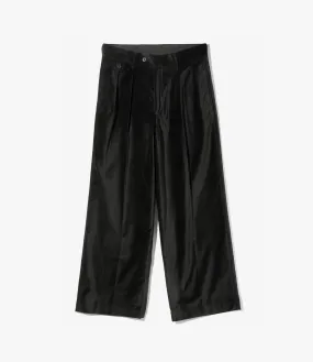 Tucked Baggy Trouser – Black Velveteen