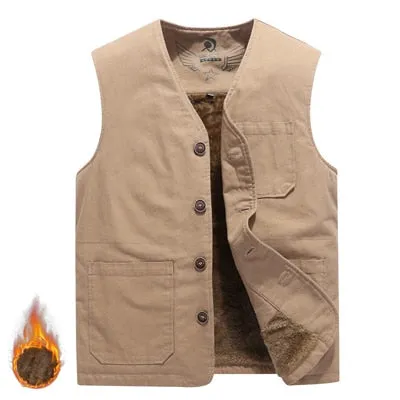 Wjczt Men  Winter Outfits  Men Vests Casual Wintter Fleece Warm Waistcoats Mens Thermal Vests Sleeveless Jackets Windbreaker Vests Clothing 8XL